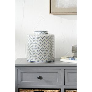 ClassicLiving Demetri Grey and Blue Ceramic Lidded Ginger Jar Blue;Grey 24cm H X 21cm W X 21cm D ClassicLiving Demetri Grey and Blue Ceramic Lidded Ginger Jar Blue;Grey 24cm H X 21cm W X 21cm D