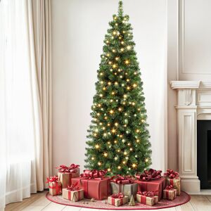 The Seasonal Aisle 6ft Green Lighted Artificial Fir Christmas Tree Green 180cm H The Seasonal Aisle 6ft Green Lighted Artificial Fir Christmas Tree Green 180cm H