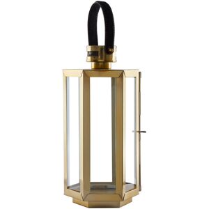 Fairmont Park Francesca Glass and Metal Lantern Gold 50 cm H x 19 cm W x 19 cm D Fairmont Park Francesca Glass and Metal Lantern Gold 50 cm H x 19 cm W x 19 cm D