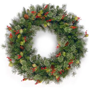 The Seasonal Aisle Wintry Pine 48" Wreath with Cones & Berries Green 122cm H X 122cm W X 21cm D The Seasonal Aisle Wintry Pine 48" Wreath with Cones & Berries Green 122cm H X 122cm W X 21cm D