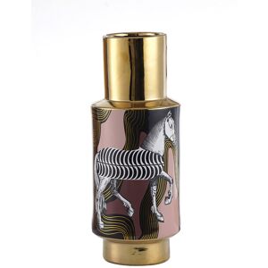 Fairmont Park Adra Handmade Gold Ceramic Vase for Living Room Decor, Zebra Print Design Modern Home Decoration Gold 39.5cm H x 16cm W x 16cm D Fairmont Park Adra Handmade Gold Ceramic Vase for Living Room Decor, Zebra Print Design Modern Home Decoration Gold 39.5cm H x 16cm W x 16cm D