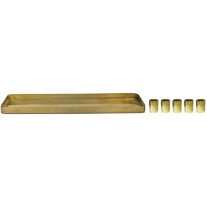 Fairmont Park Champagne Gold Rectangle Centrepiece Metal With Magnetic Candle Holders W60cm Gold 2.5cm H X 60cm W X 20cm D Fairmont Park Champagne Gold Rectangle Centrepiece Metal With Magnetic Candle Holders W60cm Gold 2.5cm H X 60cm W X 20cm D