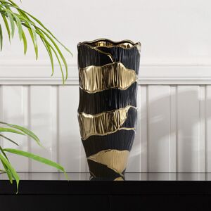 Canora Grey Handmade Ceramic Vase For Living Room Decor, Black & Gold Texture Vase Modern Home Accent Piece Black;Gold 43.5cm H X 20.5cm W X 20.5cm D Canora Grey Handmade Ceramic Vase For Living Room Decor, Black & Gold Texture Vase Modern Home Accent Piece Black;Gold 43.5cm H X 20.5cm W X 20.5cm D
