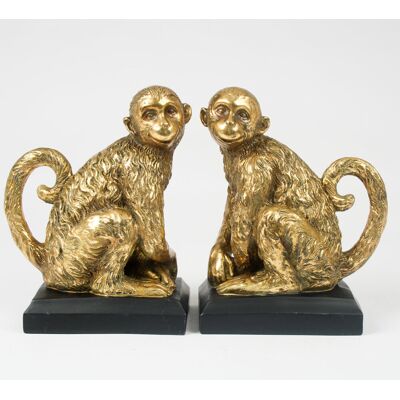 World Menagerie Monkey Bookends Gold 10cm H X 19cm W X 15cm D World Menagerie Monkey Bookends Gold 10cm H X 19cm W X 15cm D