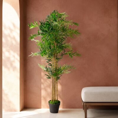 Leaf 150cm Natural Look Artificial Bamboo Plant - XL Green - Indoor Decor Leaf 150cm Natural Look Artificial Bamboo Plant - XL Green - Indoor Decor