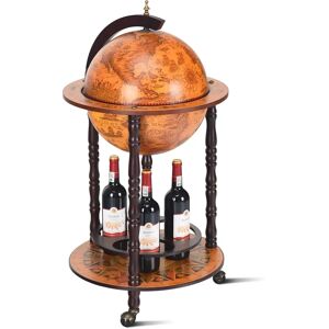 Astoria Grand Wood Drink Wine Bar Globe brown/orange 90.0 H x 47.0 D cm