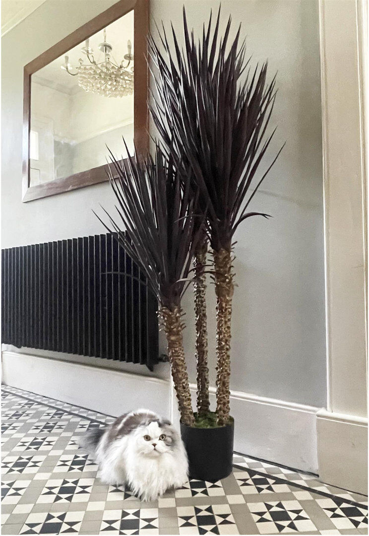 Artificial Yukka Tree Plant Spiky UV Resistant Outdoor Tree Triple Dark Red and Brown The Seasonal Aisle Brown 155cm H X 60cm W X 60cm D