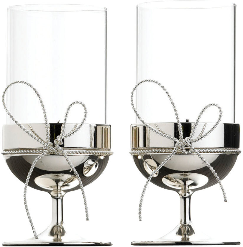 Wedgwood, Vera Wang Love Knots - Silver Tealight Holder Silver 11.9cm H X 5.5cm W X 5.5cm D