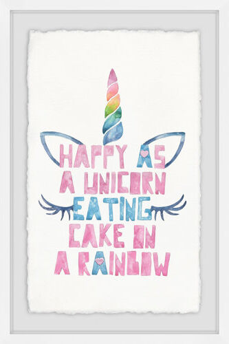 HoneyBee Nursery 'Happy as a Unicorn Eating' Framed Art HoneyBee Nursery 90cm H X 152cm W X 35cm D HoneyBee Nursery 'Happy as a Unicorn Eating' Framed Art HoneyBee Nursery 90cm H X 152cm W X 35cm D