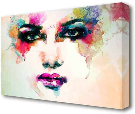 East Urban Home 'Rainbow Face' Painting Print on Canvas East Urban Home Size: 101.6 cm H x 142.2 cm W  - Size: 81.3 cm H x 121.9 cm W East Urban Home 'Rainbow Face' Painting Print on Canvas East Urban Home Size: 101.6 cm H x 142.2 cm W  - Size: 81.3 cm H x 121.9 cm W