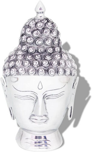 World Menagerie Bodaway Buddha Head Aluminium Bust World Menagerie  - Size: 70cm H X 28cm W X 69cm D World Menagerie Bodaway Buddha Head Aluminium Bust World Menagerie  - Size: 70cm H X 28cm W X 69cm D