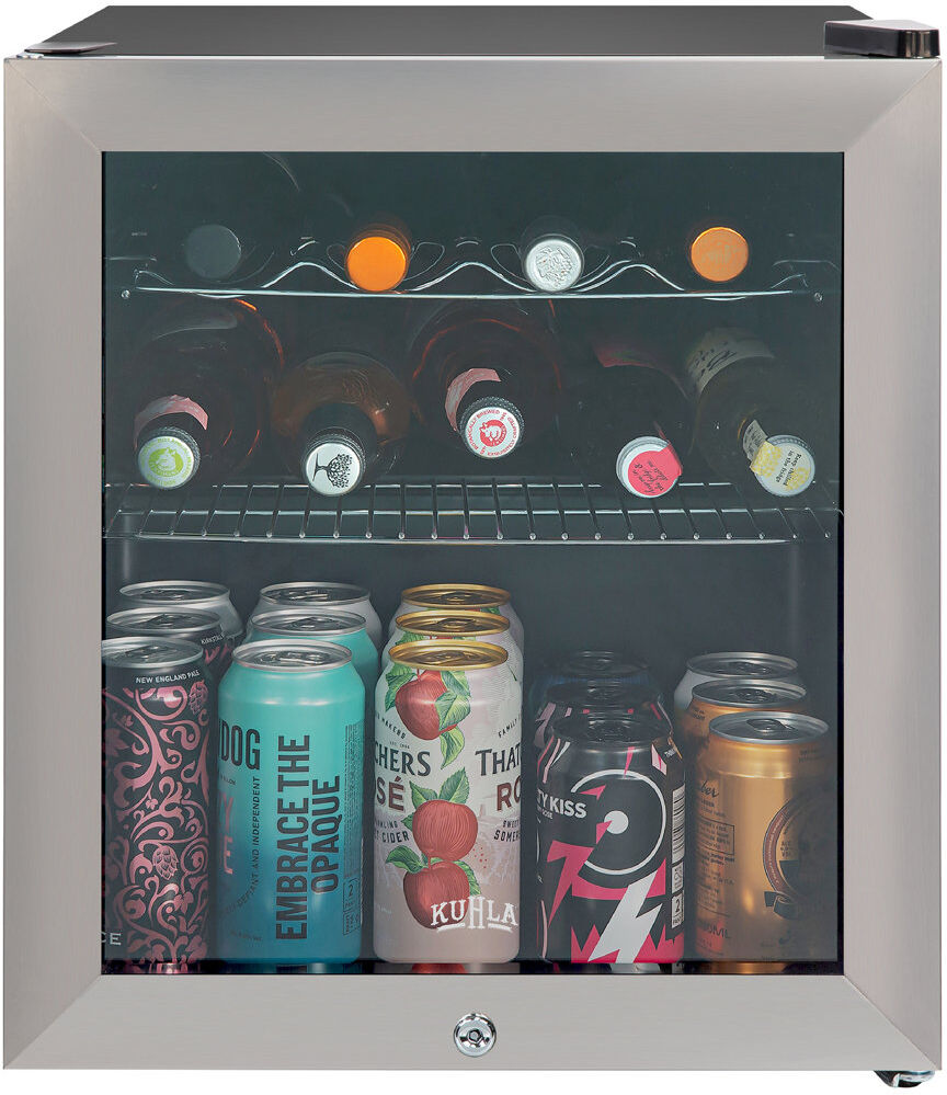 Belfry Kitchen Kuhla KBC2SS 62L Lockable Glass Door Beer, Wine and Drinks Cooler in Stainless Steel Stainless Steel 51.3cm H X 43cm W X 48cm D