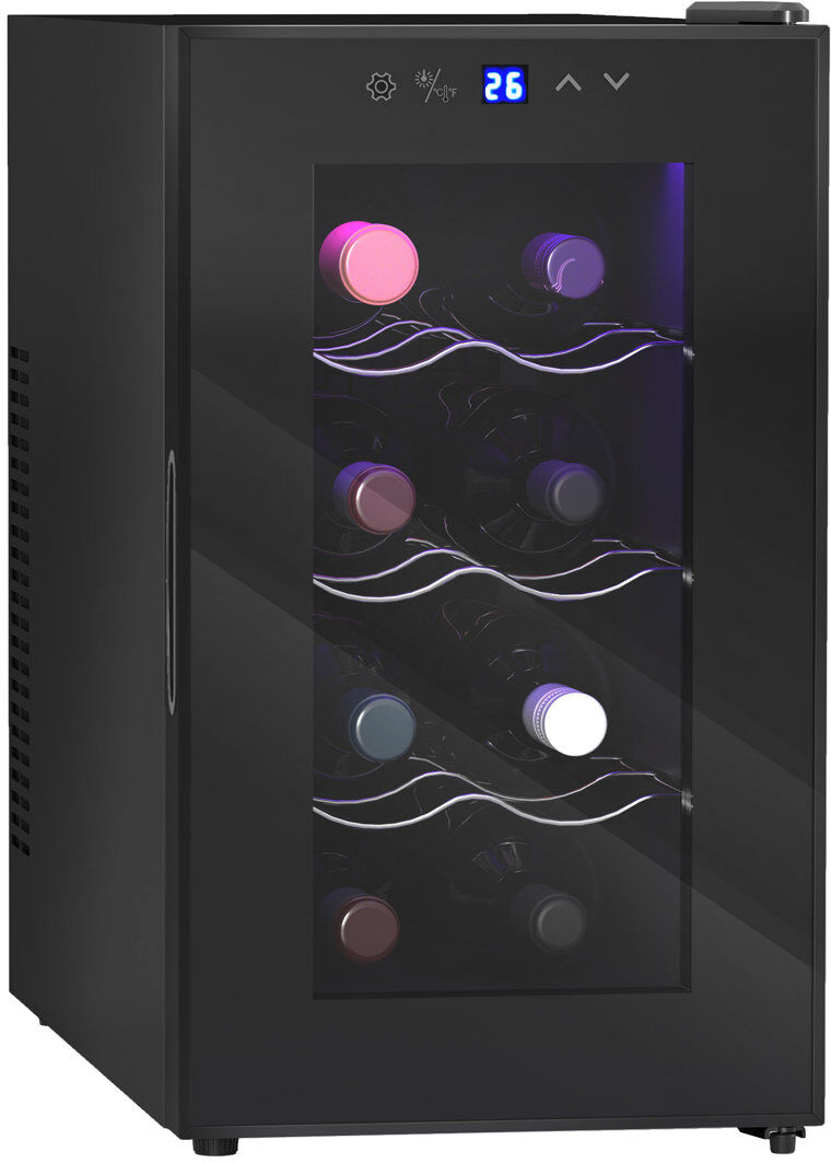 Metro 17 Stories 26.5cm 8 Bottle and Can Single Zone Freestanding Wine & Beverage Refrigerator Black 47.5cm H X 26.5cm W X 51.5cm D