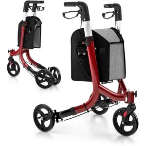 Symple Stuff 3 Wheel Folding Rollator Aluminium Mobility Walker Adjustable Handle Lightweight red 99.0 H x 60.0 W x 69.0 D cm