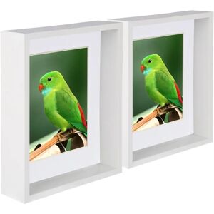 Nicola Spring - 8" x 10" 3D Deep Box Photo Frames - 5" x 7" Mount white 26.5 H x 21.5 W x 6.0 D cm