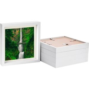 Nicola Spring - 10" x 10" White 3D Box Photo Frames white/brown 27.5 H x 27.5 W x 3.5 D cm