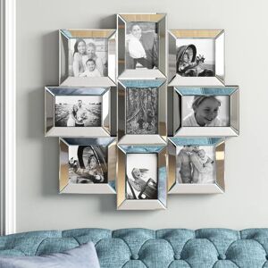 Fairmont Park Morion Collage Mirrored 9 Photo Picture Frame brown/gray 68.0 H x 68.0 W x 2.0 D cm