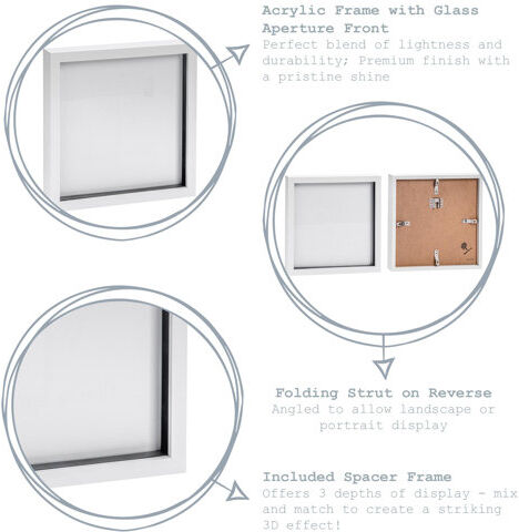 Nicola Spring Effect Picture Frame Nicola Spring Colour: White, Size: 51cm H x 51cm W x 3.5cm D  - Size: 90cm H X 122cm W X 122cm D Nicola Spring Effect Picture Frame Nicola Spring Colour: White, Size: 51cm H x 51cm W x 3.5cm D  - Size: 90cm H X 122cm W X 122cm D