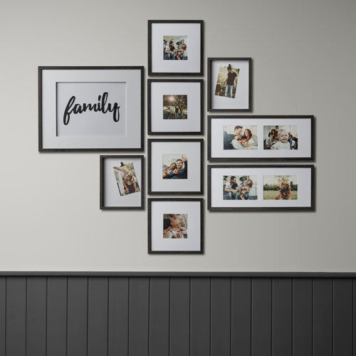 Ebern Designs 9 Piece Gustel Picture Frame Set Ebern Designs Colour: Black  - Size: Ebern Designs 9 Piece Gustel Picture Frame Set Ebern Designs Colour: Black  - Size: