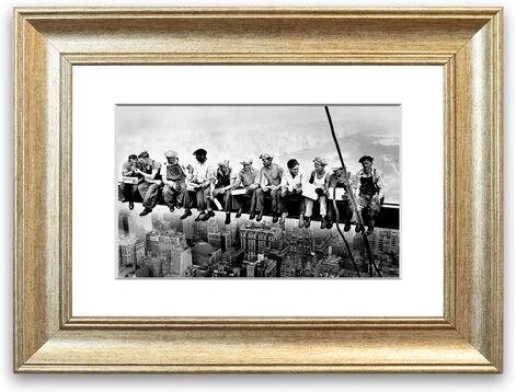 East Urban Home 'Lunch a Top of a Skyscraper' - Picture Frame Graphic Art Print on Paper East Urban Home Size: 93cm H x 126cm W x 1cm D, Frame Option: Silver  - Size: 70cm H x 93cm W x 1cm D East Urban Home 'Lunch a Top of a Skyscraper' - Picture Frame Graphic Art Print on Paper East Urban Home Size: 93cm H x 126cm W x 1cm D, Frame Option: Silver  - Size: 70cm H x 93cm W x 1cm D