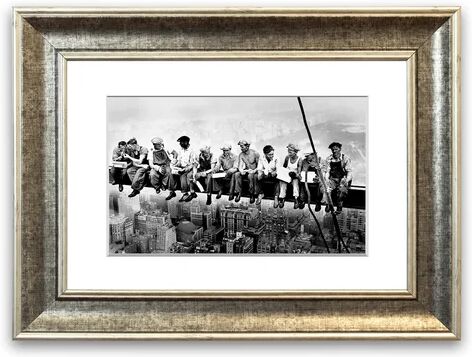 East Urban Home 'Lunch a Top of a Skyscraper' - Picture Frame Graphic Art Print on Paper East Urban Home Size: 93cm H x 126cm W x 1cm D, Frame Option: Gunmetal  - Size: 70cm H x 93cm W x 1cm D East Urban Home 'Lunch a Top of a Skyscraper' - Picture Frame Graphic Art Print on Paper East Urban Home Size: 93cm H x 126cm W x 1cm D, Frame Option: Gunmetal  - Size: 70cm H x 93cm W x 1cm D