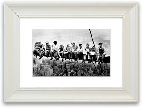 East Urban Home 'Lunch a Top of a Skyscraper' - Picture Frame Graphic Art Print on Paper East Urban Home Size: 50cm H x 70cm W x 1cm D, Frame Option: White  - Size: 50 cm H x 70 cm W East Urban Home 'Lunch a Top of a Skyscraper' - Picture Frame Graphic Art Print on Paper East Urban Home Size: 50cm H x 70cm W x 1cm D, Frame Option: White  - Size: 50 cm H x 70 cm W