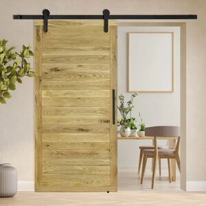 Union Rustic Pinache Solid Oak Barn Door brown 210.0 H x 100.0 W x 40.0 D cm