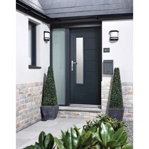 LPD Doors GRP Newbury Glazed Grey External Door brown/white 2032.0 H x 813.0 W cm