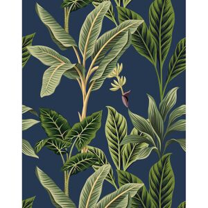 17 Stories Vintage Tropical Wallpaper Navy 700cm L X 75cm W