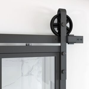 Trent Austin Design Modesto Sliding Door Wheel Frame Hardware Kit Black 400cm