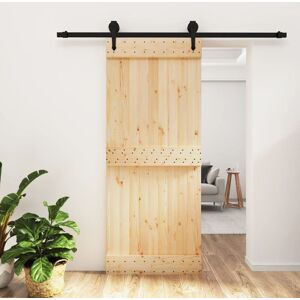 Brambly Cottage Bonelli Solid Pine Sliding Door Unfinished Brown;Beige 210cm H x 85cm W Brambly Cottage Bonelli Solid Pine Sliding Door Unfinished Brown;Beige 210cm H x 85cm W