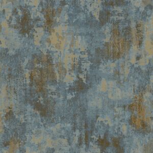 Rio Harveysburg 10.05m x 53cm Textured Matte Wallpaper Roll Blue/Gold 1,005cm L X 53cm W Rio Harveysburg 10.05m x 53cm Textured Matte Wallpaper Roll Blue/Gold 1,005cm L X 53cm W
