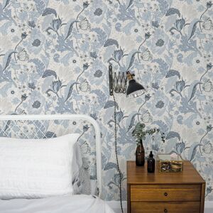 Lily Manor Bryanna 10.05m x 53cm Matte Wallpaper Roll Blue/Off White 1,000cm L Lily Manor Bryanna 10.05m x 53cm Matte Wallpaper Roll Blue/Off White 1,000cm L