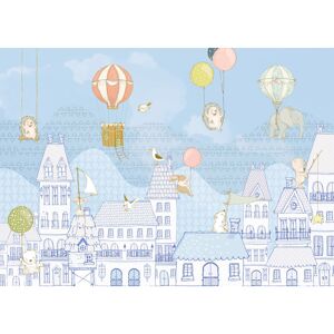 Harriet Bee Cearley Rooftop Ralley 2.5m x 3.5m Matte Mural Blue/White 250cm L X 350cm W Harriet Bee Cearley Rooftop Ralley 2.5m x 3.5m Matte Mural Blue/White 250cm L X 350cm W
