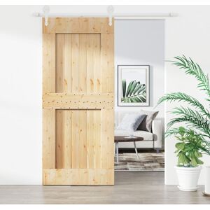 Natur Pur Gertrude Sliding Door With Hardware Set 70X210 Cm Solid Wood Pine Brown;Natural 210cm H x 90cm W Natur Pur Gertrude Sliding Door With Hardware Set 70X210 Cm Solid Wood Pine Brown;Natural 210cm H x 90cm W