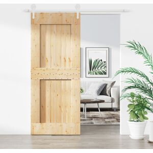 Natur Pur Gertrude Sliding Door With Hardware Set 70X210 Cm Solid Wood Pine Brown;Natural 210cm H x 85cm W Natur Pur Gertrude Sliding Door With Hardware Set 70X210 Cm Solid Wood Pine Brown;Natural 210cm H x 85cm W