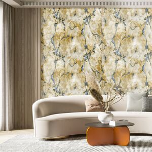 Ivy Bronx Avahlynn 10m x 1.06m Embossed Metallic Finish Wallpaper Roll Gold/Blue 1,000cm L X 106cm W Ivy Bronx Avahlynn 10m x 1.06m Embossed Metallic Finish Wallpaper Roll Gold/Blue 1,000cm L X 106cm W