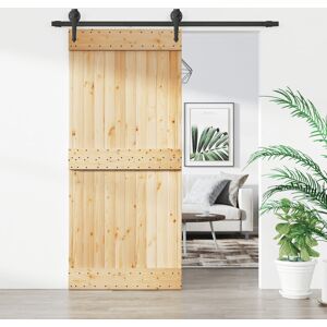 Brambly Cottage Breece Solid Pine Sliding Door Unfinished Brown;Beige 210cm H x 90cm W Brambly Cottage Breece Solid Pine Sliding Door Unfinished Brown;Beige 210cm H x 90cm W