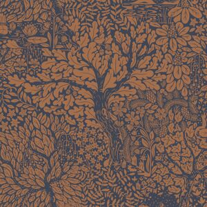 Ophelia & Co. Hjarterum Olle Forest Leaf Motif 10.05m x 53cm Matte Wallpaper Roll Blue/Orange 10.05cm L X 53cm W Ophelia & Co. Hjarterum Olle Forest Leaf Motif 10.05m x 53cm Matte Wallpaper Roll Blue/Orange 10.05cm L X 53cm W