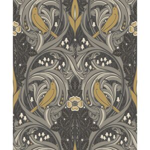 Ophelia & Co. Mamadou Bird Scroll 10.05 m x 53 cm Matte Wallpaper Roll Charcoal/Grey/Yellow 306.32cm L X 134.62cm W Ophelia & Co. Mamadou Bird Scroll 10.05 m x 53 cm Matte Wallpaper Roll Charcoal/Grey/Yellow 306.32cm L X 134.62cm W
