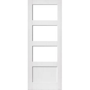 Rosalind Wheeler Abernon Shaker Glass Internal Door White 198.1cm H x 83.8cm W x 3.5cm D Rosalind Wheeler Abernon Shaker Glass Internal Door White 198.1cm H x 83.8cm W x 3.5cm D