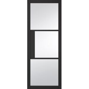 LPD Doors Tribeca 3L Clear Glazed Internal Door Black 1981mm H x 838mm W x 35mm D LPD Doors Tribeca 3L Clear Glazed Internal Door Black 1981mm H x 838mm W x 35mm D
