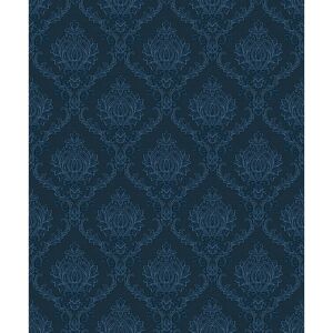 Lily Manor Elgin Italian Damask Design Embossed Satin 10m x 53cm Wallpaper Roll Dark Navy Blue Lily Manor Elgin Italian Damask Design Embossed Satin 10m x 53cm Wallpaper Roll Dark Navy Blue