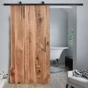 Union Rustic Yayla Solid Oak Barn Door Unfinished 210cm H x 80cm W x 3.5cm D Union Rustic Yayla Solid Oak Barn Door Unfinished 210cm H x 80cm W x 3.5cm D