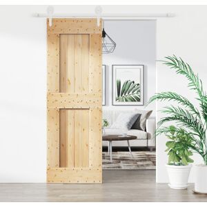 Natur Pur Gertrude Sliding Door With Hardware Set 70X210 Cm Solid Wood Pine Brown;Natural 210cm H x 70cm W Natur Pur Gertrude Sliding Door With Hardware Set 70X210 Cm Solid Wood Pine Brown;Natural 210cm H x 70cm W