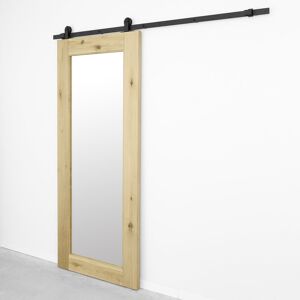 August Grove Wyalusing Oak Wood Sliding Barn Door Mirror Unfinished 100cm W x 210cm H August Grove Wyalusing Oak Wood Sliding Barn Door Mirror Unfinished 100cm W x 210cm H