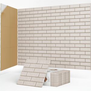 Naomi 12 Pack Acoustic Panels Self-Adhesive, Brick Sound Proofing Panels Beige 1'' T X 30cm H X 30cm W Naomi 12 Pack Acoustic Panels Self-Adhesive, Brick Sound Proofing Panels Beige 1'' T X 30cm H X 30cm W