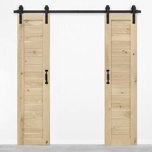 August Grove Double Barn Door Solid Oak Wood With Door Hardware Unfinished 100cm W X 210cm H August Grove Double Barn Door Solid Oak Wood With Door Hardware Unfinished 100cm W X 210cm H