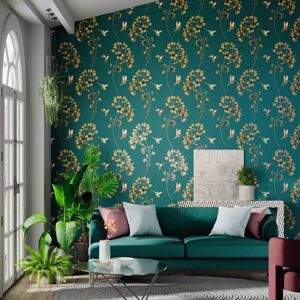 Harlequin Amazilia 10.05m x 68.6cm Wallpaper Roll Teal/Gold 1,005cm L X 68.6cm W Harlequin Amazilia 10.05m x 68.6cm Wallpaper Roll Teal/Gold 1,005cm L X 68.6cm W
