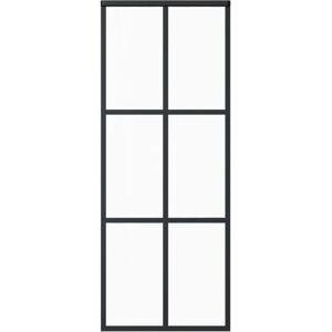 Ebern Designs Florah Sliding Door with Hardware Set Black 205cm H x 76cm W x 2cm D Ebern Designs Florah Sliding Door with Hardware Set Black 205cm H x 76cm W x 2cm D